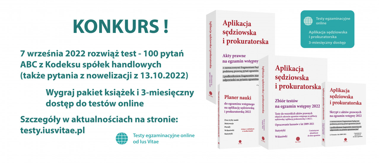 Konkurs z prawa spółek handlowych dla kandydatów na aplikację sędziowską i prokuratorską (obejmuje nadchodzącą nowelizację)