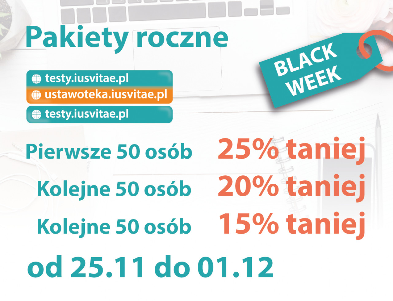 Black week na testy.iusvitae.pl i ustawoteka.iusvitae.pl!